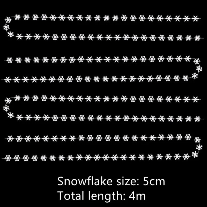 Papirnate umjetne snježne pahulje od 4 m, vijenac Frozen potrepštine za zabavu Božićni ukrasi za dom Navidad Viseći ukrasi za drvce Snijeg