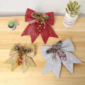 Bowknot Mašna Božićni ukrasi Drvo Svjetlucave zanatske mašne Božićni vijenac Girlanda Zimski rustikalni praznici Mini ukrasna vrpca Sjajna
