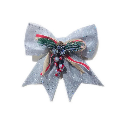 Bowknot Mašna Božićni ukrasi Drvo Svjetlucave zanatske mašne Božićni vijenac Girlanda Zimski rustikalni praznici Mini ukrasna vrpca Sjajna