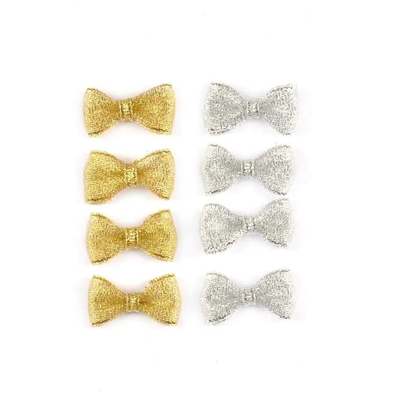 50Gb 16x28mm Zelta/Sudraba Ziemassvētku bantes Ziemassvētku ballītei Ziedu Dāvanas Dekors Roku darbs Piederumi Bowknot Lentes DIY piederumi