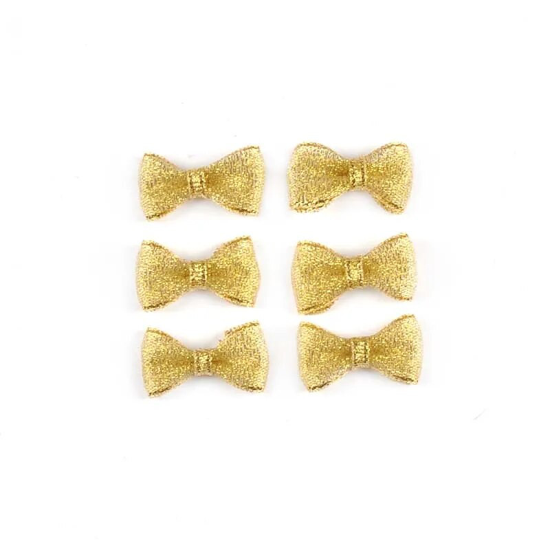 50Gb 16x28mm Zelta/Sudraba Ziemassvētku bantes Ziemassvētku ballītei Ziedu Dāvanas Dekors Roku darbs Piederumi Bowknot Lentes DIY piederumi
