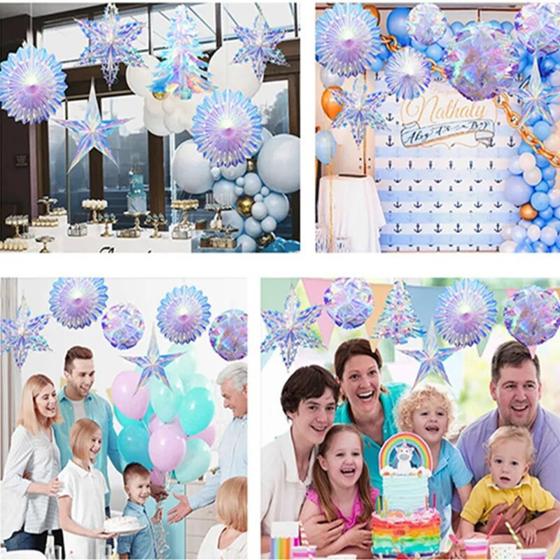 Neonski film 3D umjetne snježne pahulje Girlande Božićni ukrasi za dom Zima Frozen Party Snježni dekor Navidad Ornament Kerst