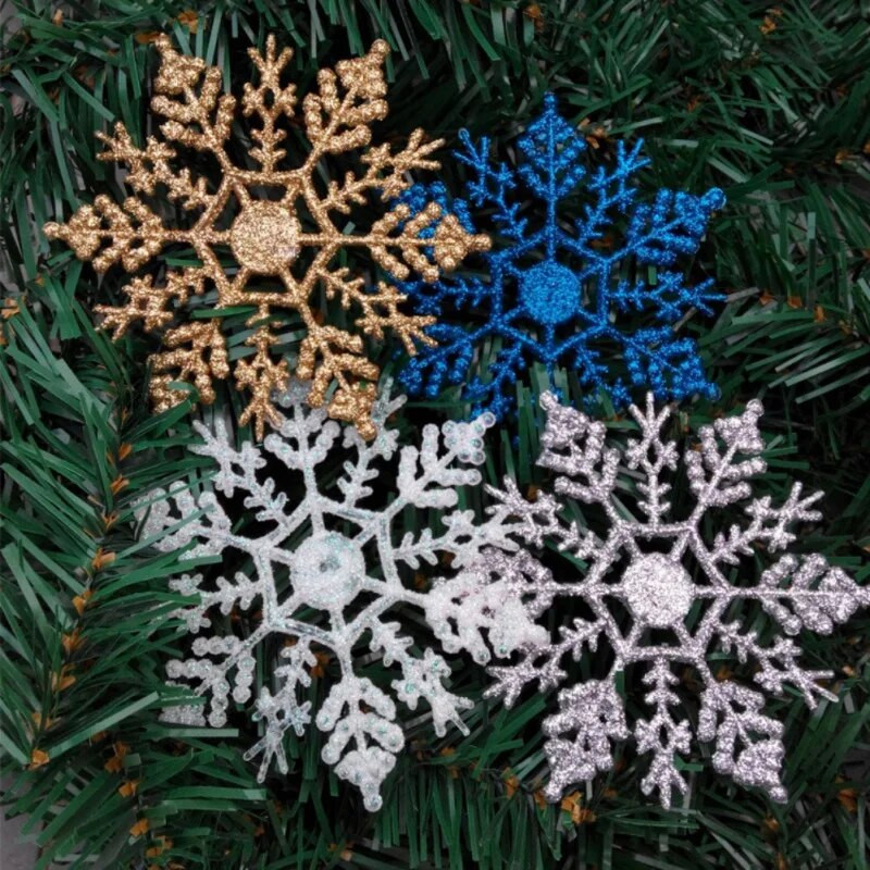 12 buc/set 10 cm decor pentru pom de Crăciun fulgi de zăpadă alb fulg de zăpadă artificială decorațiuni de Crăciun pentru acasă revelion navidad