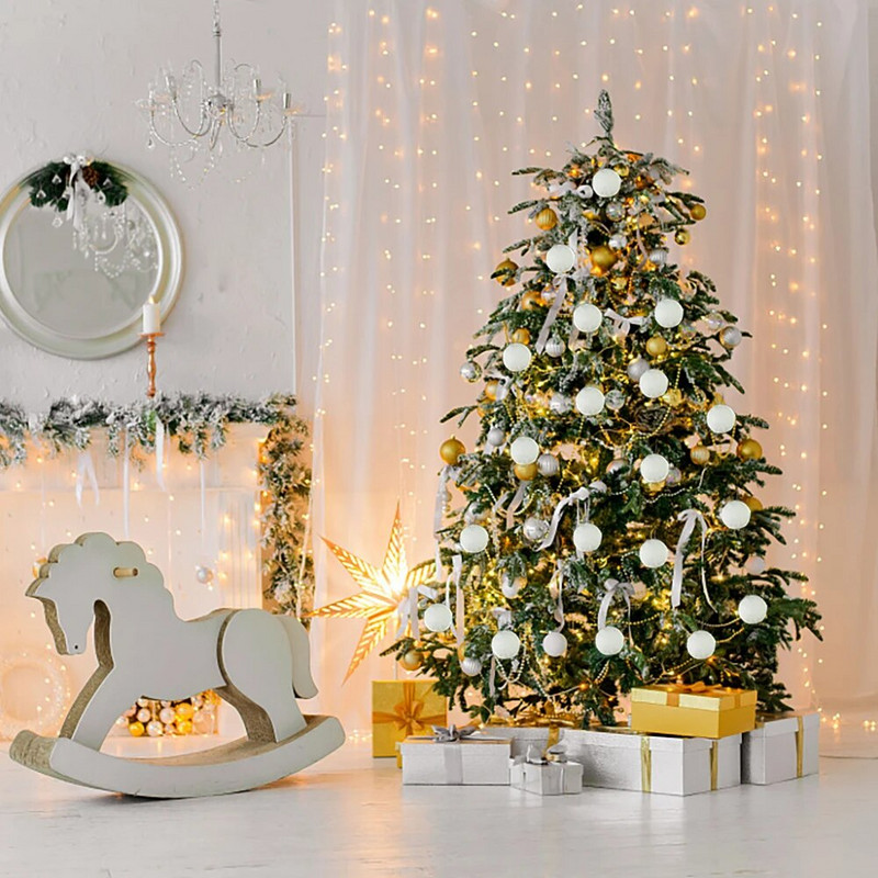 6/12 kom Bijela pjenasta božićna kuglica Viseći ukrasi za božićno drvce Ukrasi za vjenčanje i božićnu zabavu Nova godina Dječji pokloni Oprema za rukotvorine