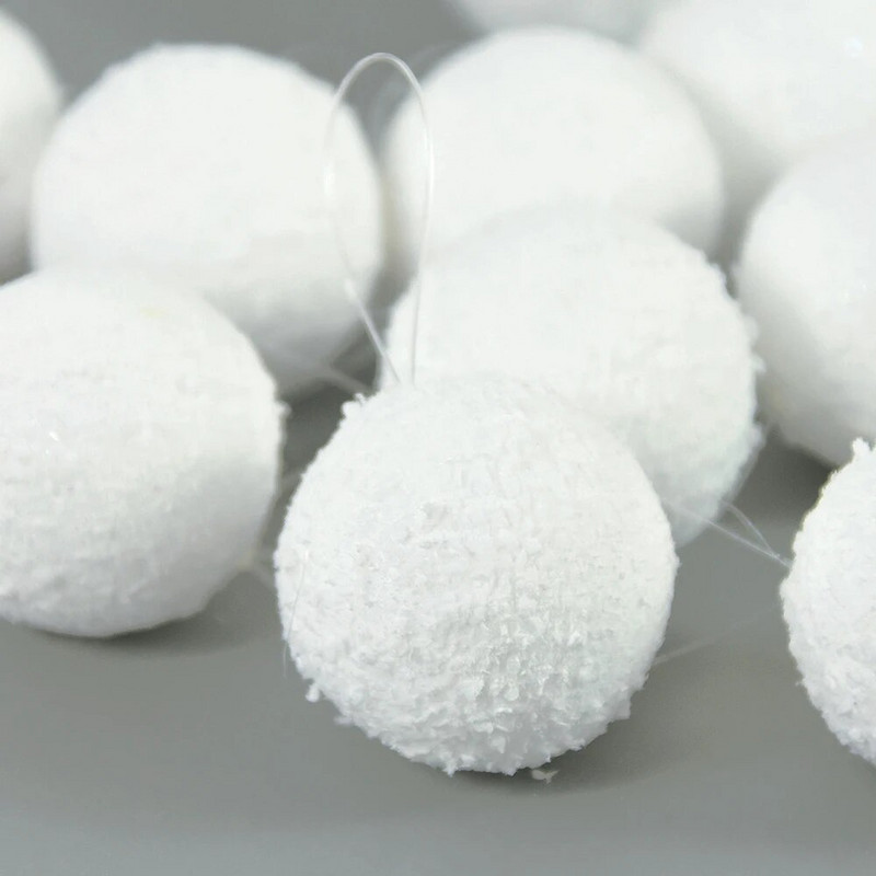 6/12 kom Bijela pjenasta božićna kuglica Viseći ukrasi za božićno drvce Ukrasi za vjenčanje i božićnu zabavu Nova godina Dječji pokloni Oprema za rukotvorine