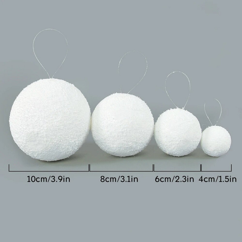 6/12 kom Bijela pjenasta božićna kuglica Viseći ukrasi za božićno drvce Ukrasi za vjenčanje i božićnu zabavu Nova godina Dječji pokloni Oprema za rukotvorine