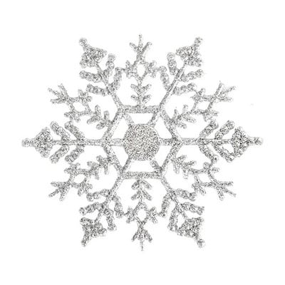 Paket od 24/12/6 komada snježnih pahuljica za ukrašavanje božićnog drvca Plave snježne pahuljice sa svijetlim prahom Zimski novogodišnji viseći dekor