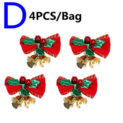 4PCS Mašna za božićno drvce Božićni ukrasi Zvono 4 vrste Mix Mašne za kućni vrt Božićna/svadbena dekoracija Mašna