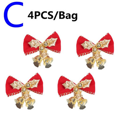 4PCS Mašna za božićno drvce Božićni ukrasi Zvono 4 vrste Mix Mašne za kućni vrt Božićna/svadbena dekoracija Mašna