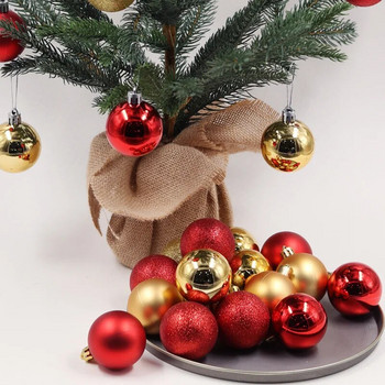 24Pcs 3cm топки за коледно дърво Блестяща безделница Висяща топка Home Party Xmas Small Bauble Navidad Ornament Decor