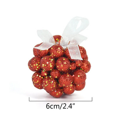 5 komada svjetlucave božićne kuglice, crvenog zlata, bijelog božićnog drvca, viseće kuglice od pjenaste bobice, privjesak od lažnog voća, novogodišnji poklon Navidad