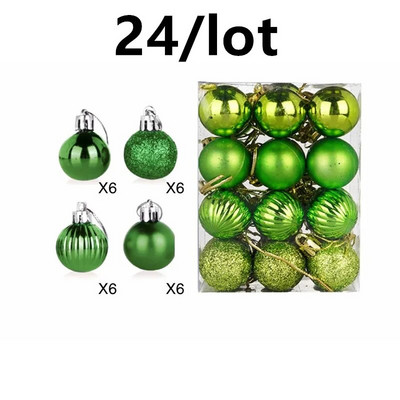 Dekors, 24 gab. Koku dekorēšanas bumbiņas, Ziemassvētku ballītes piekarināms kulons 30 mm Ziemassvētku eglīšu bumbiņas piekarināmais rotājums mājas ballītei