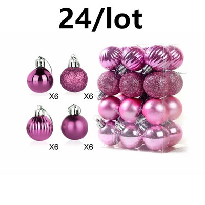 Dekors, 24 gab. Koku dekorēšanas bumbiņas, Ziemassvētku ballītes piekarināms kulons 30 mm Ziemassvētku eglīšu bumbiņas piekarināmais rotājums mājas ballītei