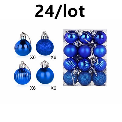 Dekors, 24 gab. Koku dekorēšanas bumbiņas, Ziemassvētku ballītes piekarināms kulons 30 mm Ziemassvētku eglīšu bumbiņas piekarināmais rotājums mājas ballītei