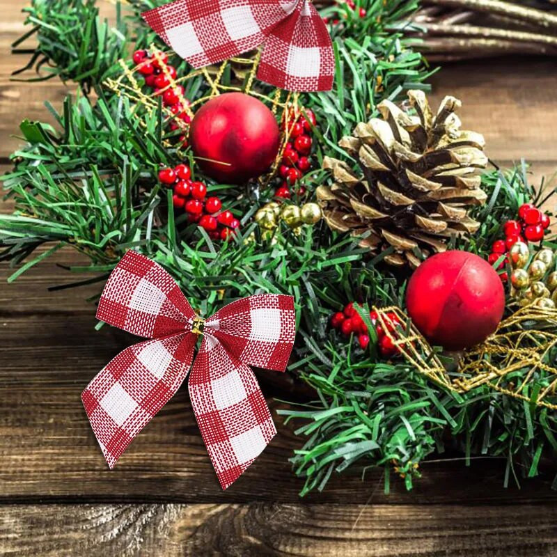 10/20 komada Božićne mašne Božićno drvce Viseći ukrasi Ukrasi za dom Diy vijenac Mašna Noel Navidad 2024. Novogodišnji poklon omot