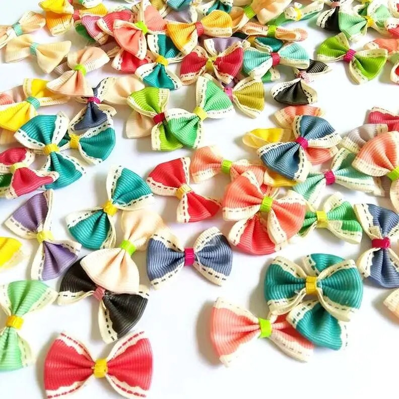 50 DB szalagos masnis lányruha ajándék csokornyakkendő esküvői hajdíszítés barkácsolás kézműves készítés 25mm*35mm