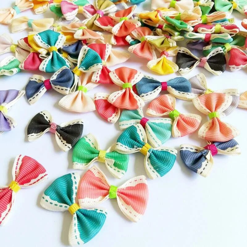 50 DB szalagos masnis lányruha ajándék csokornyakkendő esküvői hajdíszítés barkácsolás kézműves készítés 25mm*35mm