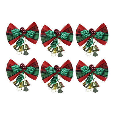 6/12 tk. jõulupuu kellukestega jõulupuu kaunistus, väike vibu kaunistus, meisterdamine vibu käsitööna uusaasta kaunistuste tarvikud