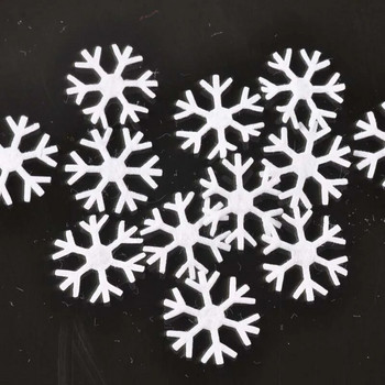 100 τμχ/παρτίδα χριστουγεννιάτικο μπάλωμα χιονονιφάδας από πολυεστέρα τσόχα απλικέ Scrapbooking Αυτοκόλλητο χειροτεχνίας Μη υφαντό μπάλωμα DIY CP2164