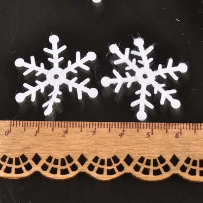 100 tk/partii Polüestervildist jõulude lumehelbeplaaster, aplikatsioon scrapbooking käsitöökleebis Lausriie plaaster DIY CP2164