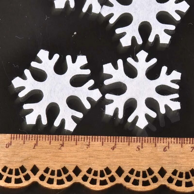 100 tk/partii Polüestervildist jõulude lumehelbeplaaster, aplikatsioon scrapbooking käsitöökleebis Lausriie plaaster DIY CP2164