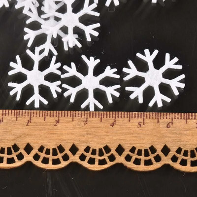 100 tk/partii Polüestervildist jõulude lumehelbeplaaster, aplikatsioon scrapbooking käsitöökleebis Lausriie plaaster DIY CP2164