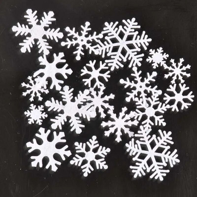 100 tk/partii Polüestervildist jõulude lumehelbeplaaster, aplikatsioon scrapbooking käsitöökleebis Lausriie plaaster DIY CP2164