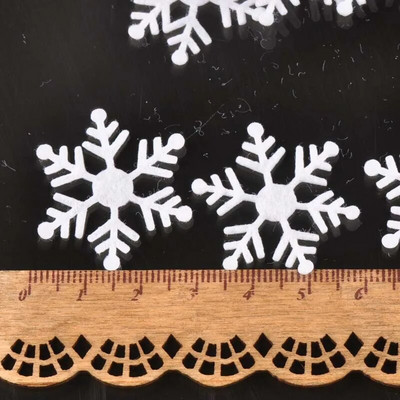 100 tk/partii Polüestervildist jõulude lumehelbeplaaster, aplikatsioon scrapbooking käsitöökleebis Lausriie plaaster DIY CP2164