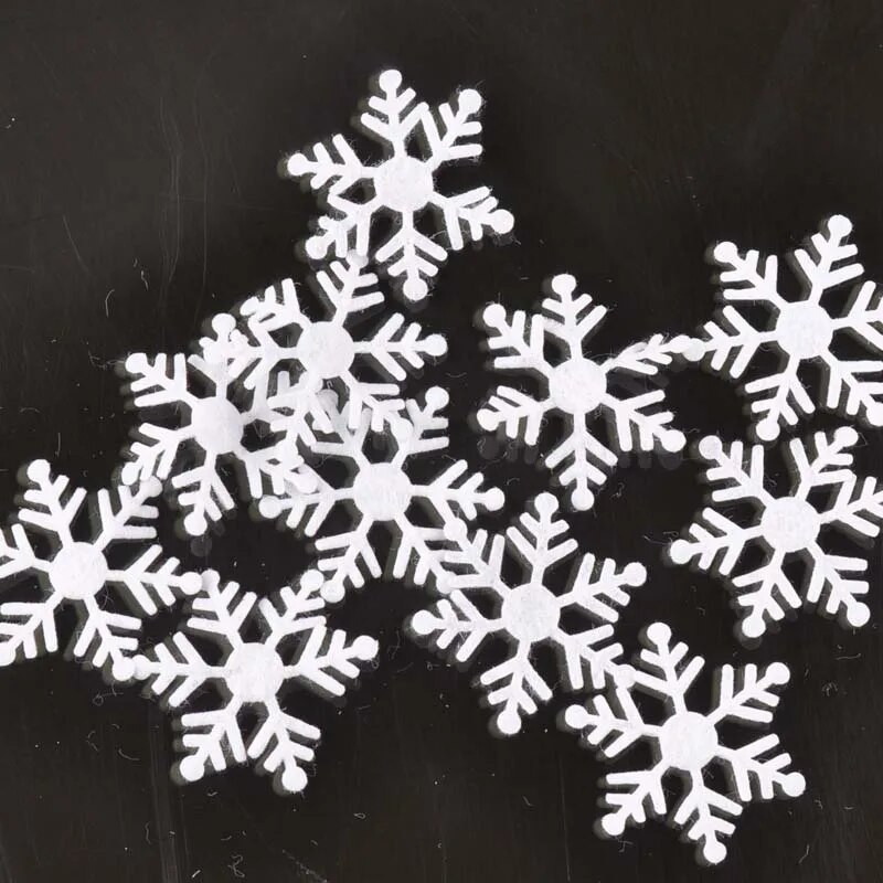 100 tk/partii Polüestervildist jõulude lumehelbeplaaster, aplikatsioon scrapbooking käsitöökleebis Lausriie plaaster DIY CP2164