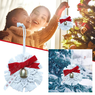 Medál karácsonyi hópehely újévi fal szőtt ima bojt íj Függő ingyenes szállítás harang karácsonyi dekoráció navidad 2023