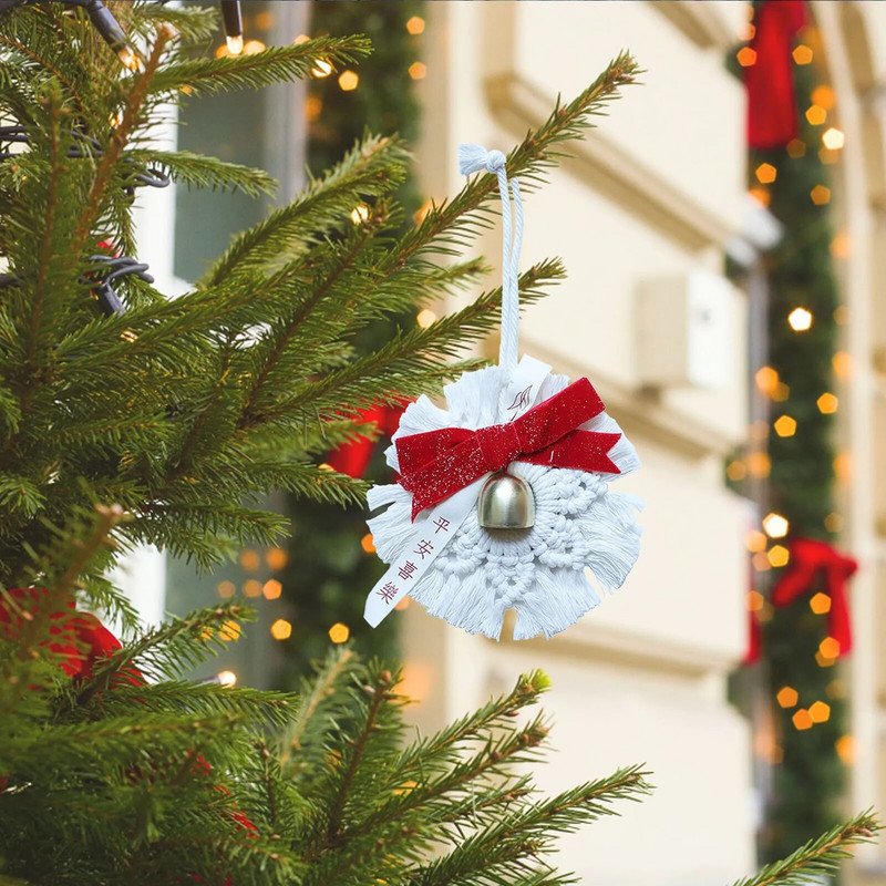 Medál karácsonyi hópehely újévi fal szőtt ima bojt íj Függő ingyenes szállítás harang karácsonyi dekoráció navidad 2023