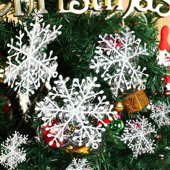 30/60 τεμ. Χριστουγεννιάτικα στολίδια με νιφάδες χιονιού Χριστουγεννιάτικα στολίδια με γκλίτερ για χριστουγεννιάτικο δέντρο.