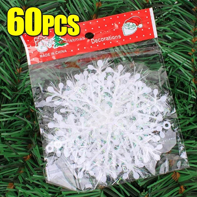 30/60 kom božićnih pahuljica ukrasi božićno drvce viseće svjetlucave umjetne snježne pahuljice novogodišnji vijenac ukrasi za zabavu