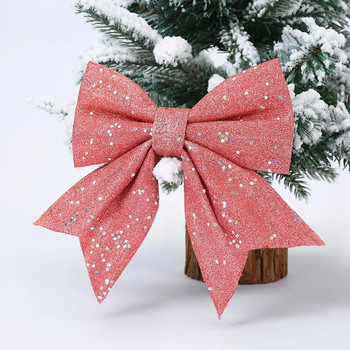 2023 Πρωτοχρονιάτικες παγιέτες Κόκκινο Κίτρινο Μπεζ Φιόγκος Χριστουγεννιάτικο Δέντρο Κρεμαστό στολίδι Χριστουγεννιάτικη διακόσμηση προμήθειες новогодние украшения
