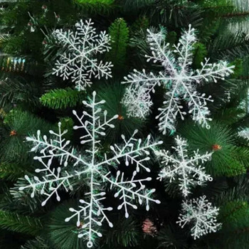 30/60/90 τεμ Χριστουγεννιάτικα Πλαστικά Ψεύτικα Χιονονιφάδες Χριστουγεννιάτικα Κρεμαστά μενταγιόν Πρωτοχρονιάτικα Χριστουγεννιάτικα Δέντρα Διακοσμητικά Noel 2022