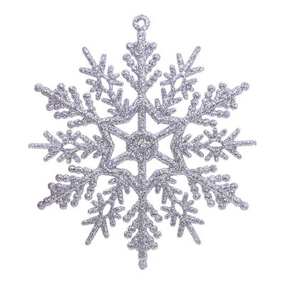 18 pakiranja plastičnih bijelih ukrasa u obliku pahuljica Božićni ukrasi za božićno drvce 10 cm Božićni ukras u obliku pahuljica koje se smrzavaju