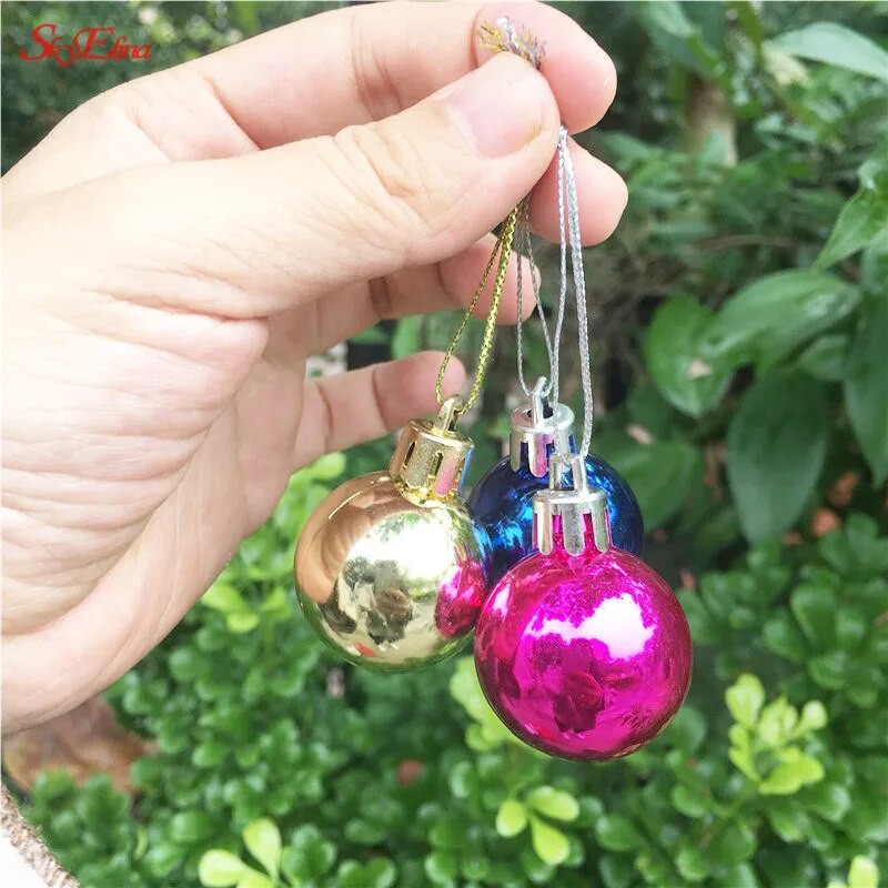 Mini šarene plastične božićne kuglice kuglice viseći ukrasi za božićno drvce za kućnu zabavu 24 komada 30 mm 6zHH181