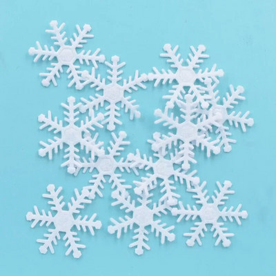 100 vnt 25 mm neaustinio veltinio audinio snaigių aplikacijos vestuvėms / vakarėliui / Kalėdų dekoro eglutės papuošalų pleistrai "pasidaryk pats"