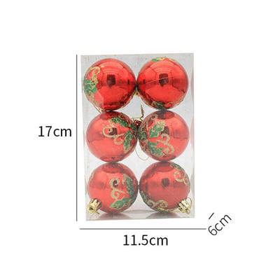 Ukrasi za božićno drvce 6 kom/lot Galvanizirane božićne kuglice Navidad Home Decor Božićni darovi Noel Ornament za Novu 2023.