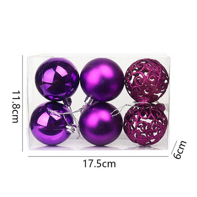 Ukrasi za božićno drvce 6 kom/lot Galvanizirane božićne kuglice Navidad Home Decor Božićni darovi Noel Ornament za Novu 2023.