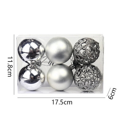 Ukrasi za božićno drvce 6 kom/lot Galvanizirane božićne kuglice Navidad Home Decor Božićni darovi Noel Ornament za Novu 2023.