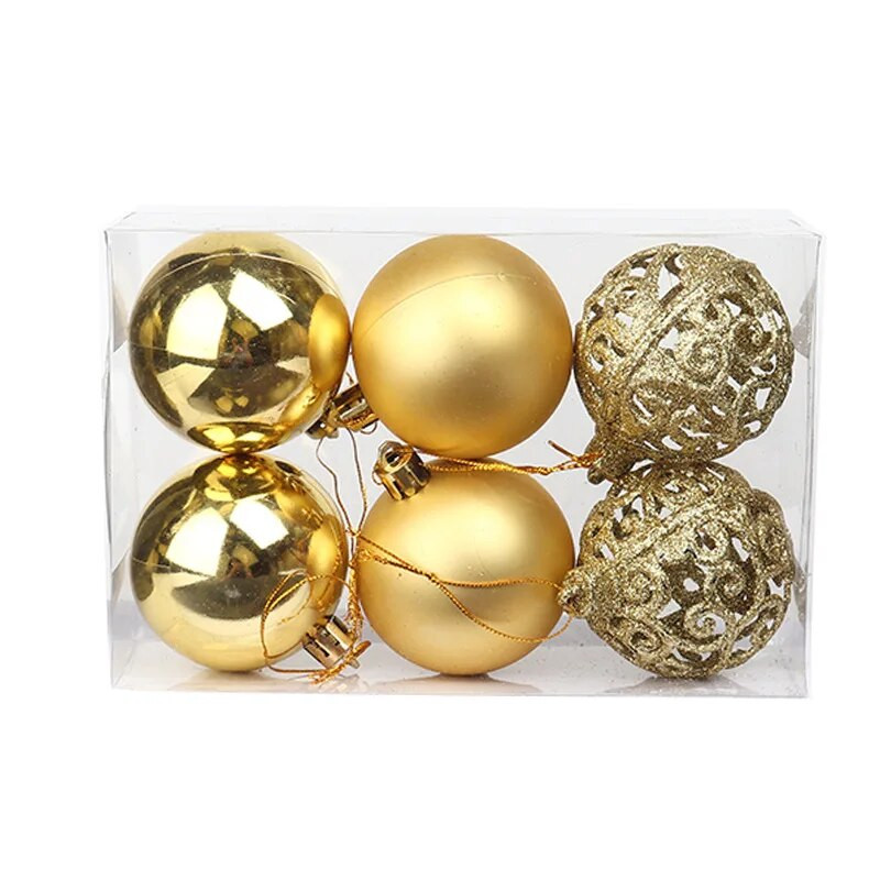 Ukrasi za božićno drvce 6 kom/lot Galvanizirane božićne kuglice Navidad Home Decor Božićni darovi Noel Ornament za Novu 2023.