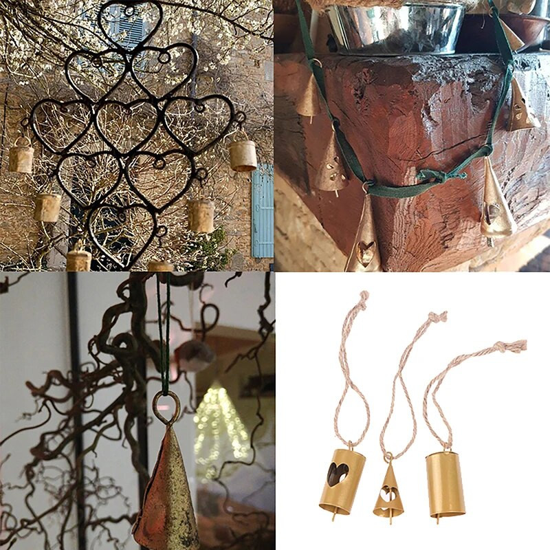 Zemniecisks vintage zvans, dzidra skaņa Zvani pret pazušanu Ganību zvani Mini zvana izstrādājumi Ziemassvētku dzīvnieku saimniecības dārza ballīšu dekorēšanai