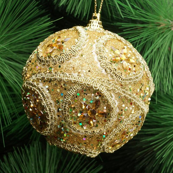 8 см коледна топка от пяна с пайети Висулка Цветна перла на открито Висящо украшение Коледно дърво Чар Парти украса