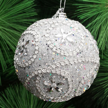 8 см коледна топка от пяна с пайети Висулка Цветна перла на открито Висящо украшение Коледно дърво Чар Парти украса