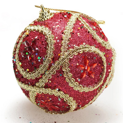 8 cm Ziemassvētku bumbu putu sequins kulons āra krāsainu pērļu piekārts rotājums Ziemassvētku eglītes šarms ballītes dekors