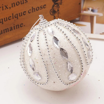 8 cm Ziemassvētku bumbu putu sequins kulons āra krāsainu pērļu piekārts rotājums Ziemassvētku eglītes šarms ballītes dekors