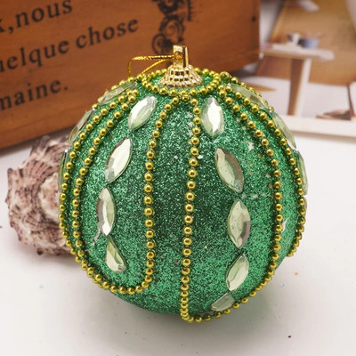 8 cm Ziemassvētku bumbu putu sequins kulons āra krāsainu pērļu piekārts rotājums Ziemassvētku eglītes šarms ballītes dekors