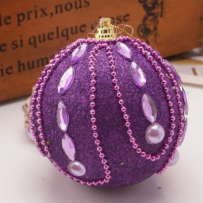 8 cm Ziemassvētku bumbu putu sequins kulons āra krāsainu pērļu piekārts rotājums Ziemassvētku eglītes šarms ballītes dekors