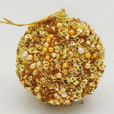 8 cm Ziemassvētku bumbu putu sequins kulons āra krāsainu pērļu piekārts rotājums Ziemassvētku eglītes šarms ballītes dekors